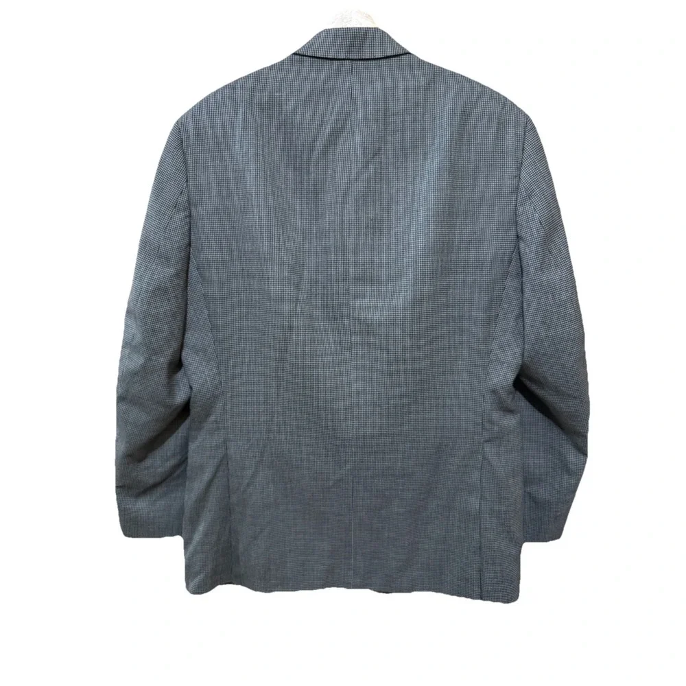 Calvin Klein Men's Sport Coat Blazer 42R Gray 100% Wool Checked Pattern‎ EUC
